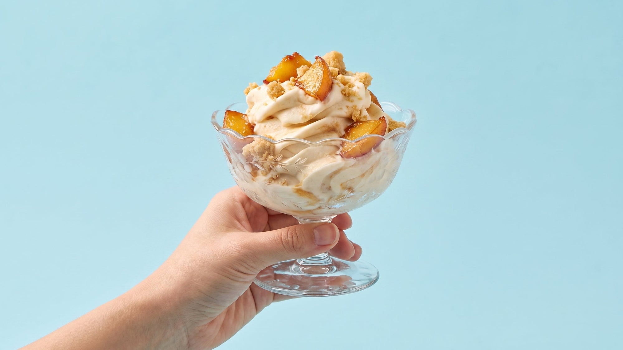 Salted Butter Peach Crumble Ice Cream