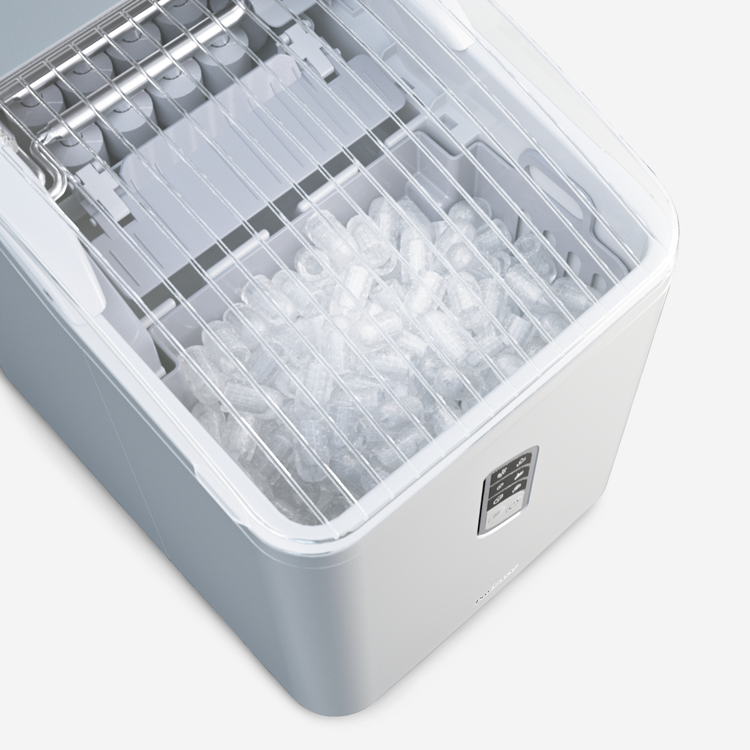 Countertop Ice Cube Maker - 2L Self-Cleaning Machine With 15kg Daily Output - White