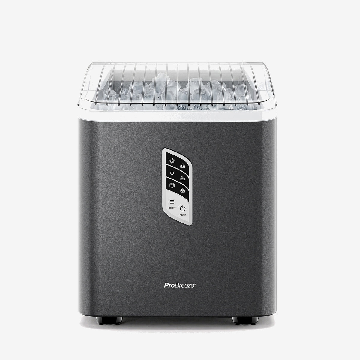 Countertop Ice Cube Maker - 2L Self-Cleaning Machine With 15kg Daily Output - Grey