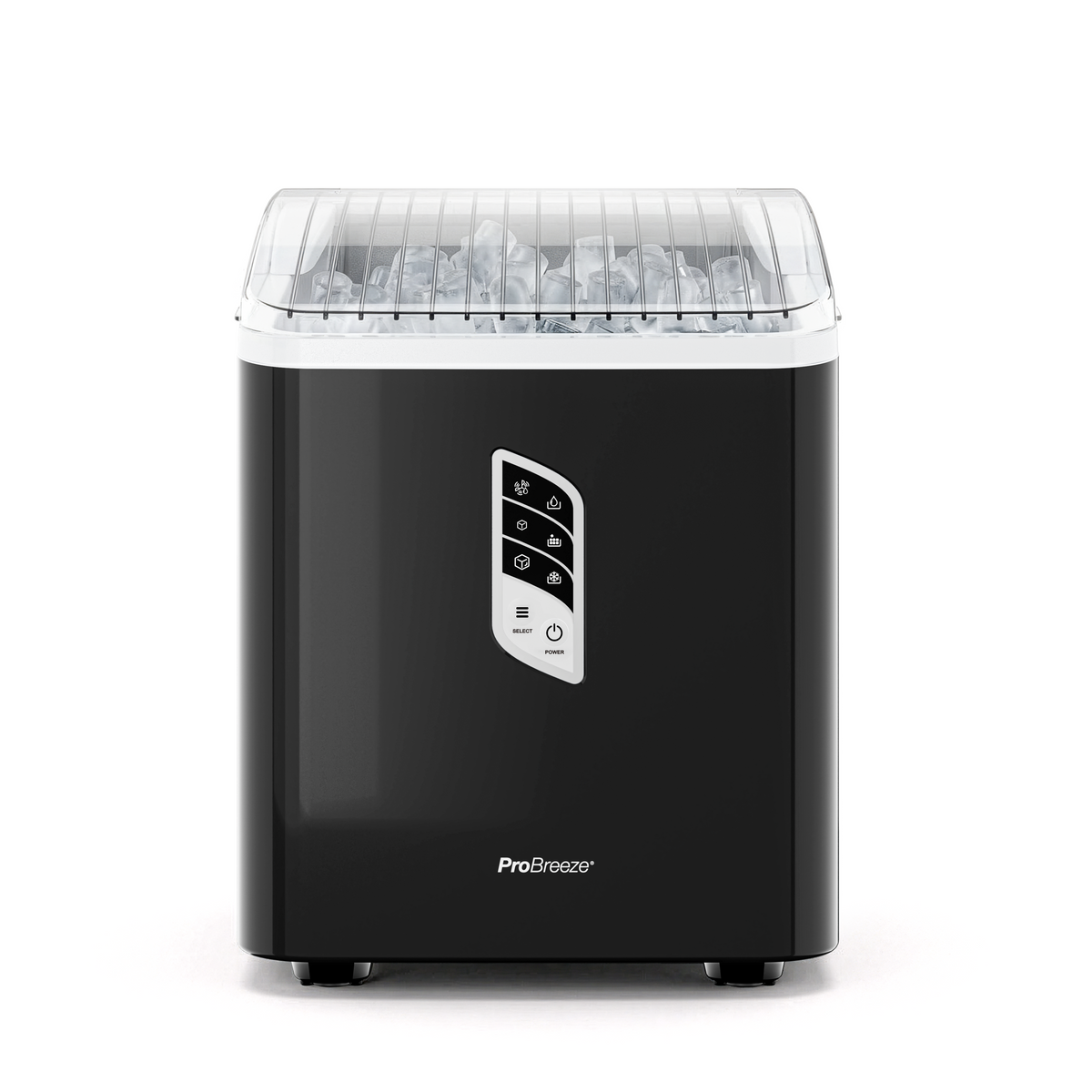 Countertop Ice Cube Maker - 2L Self-Cleaning Machine With 15kg Daily Output - Black