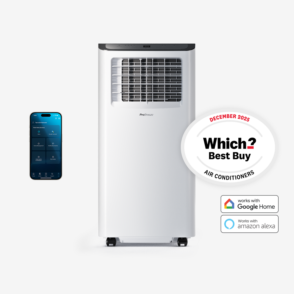 9000 BTU 3-in-1 Portable Air Conditioner with Dehumidification Function - Smart Wifi App