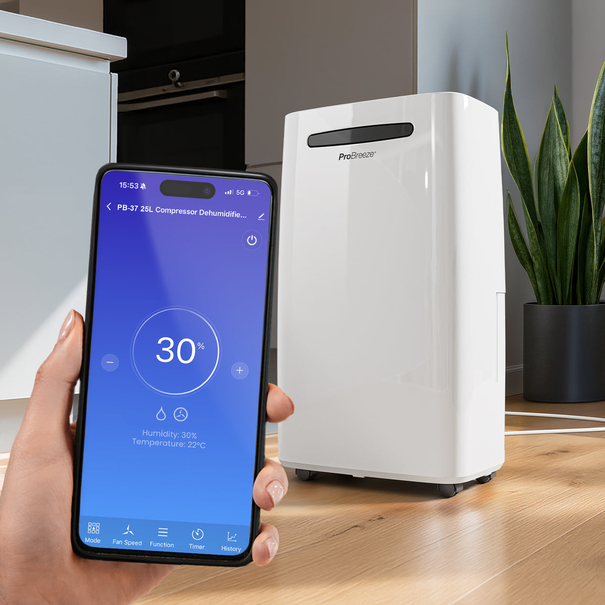 25L Dehumidifier with Max Extraction, Laundry Mode and Smart App Control