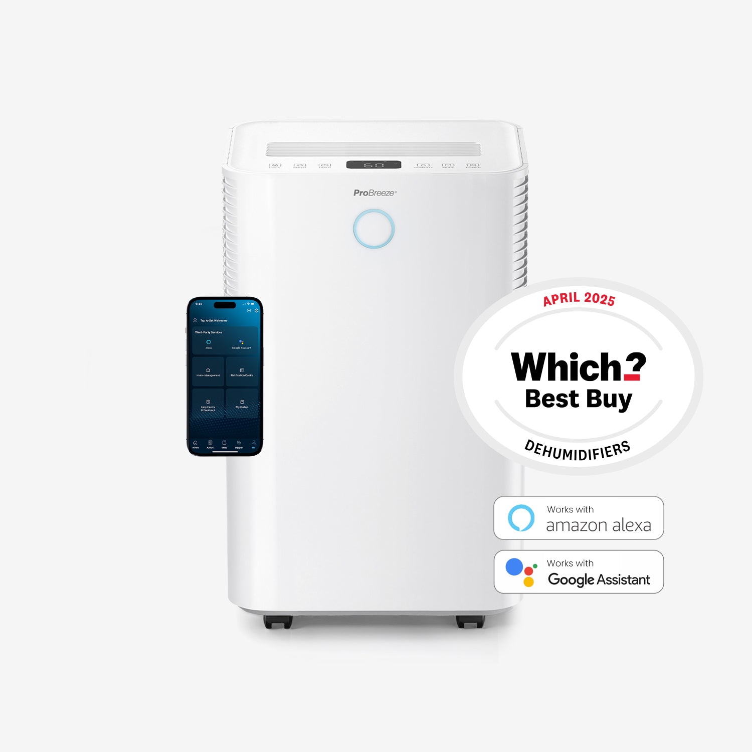 OmniDry 20L Quiet Low Energy Dehumidifier with Laundry Mode and Smart App Control