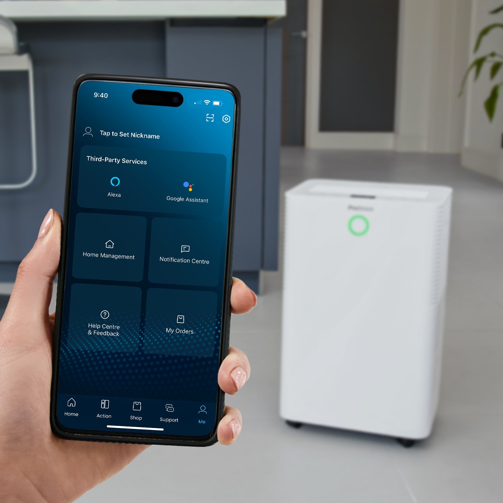 OmniDry 20L Quiet Low Energy Dehumidifier with Laundry Mode and Smart App Control