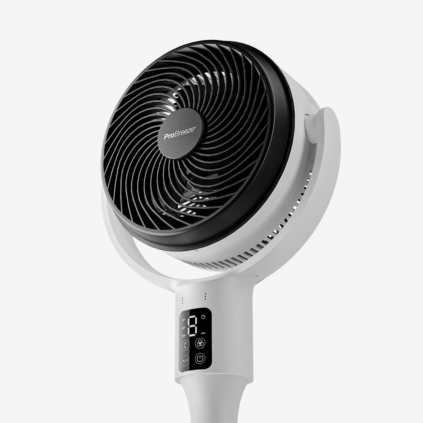 AirFlo™ 43" Smart Hybrid Pedestal Fan - Ultra-Quiet Air Circulator - White