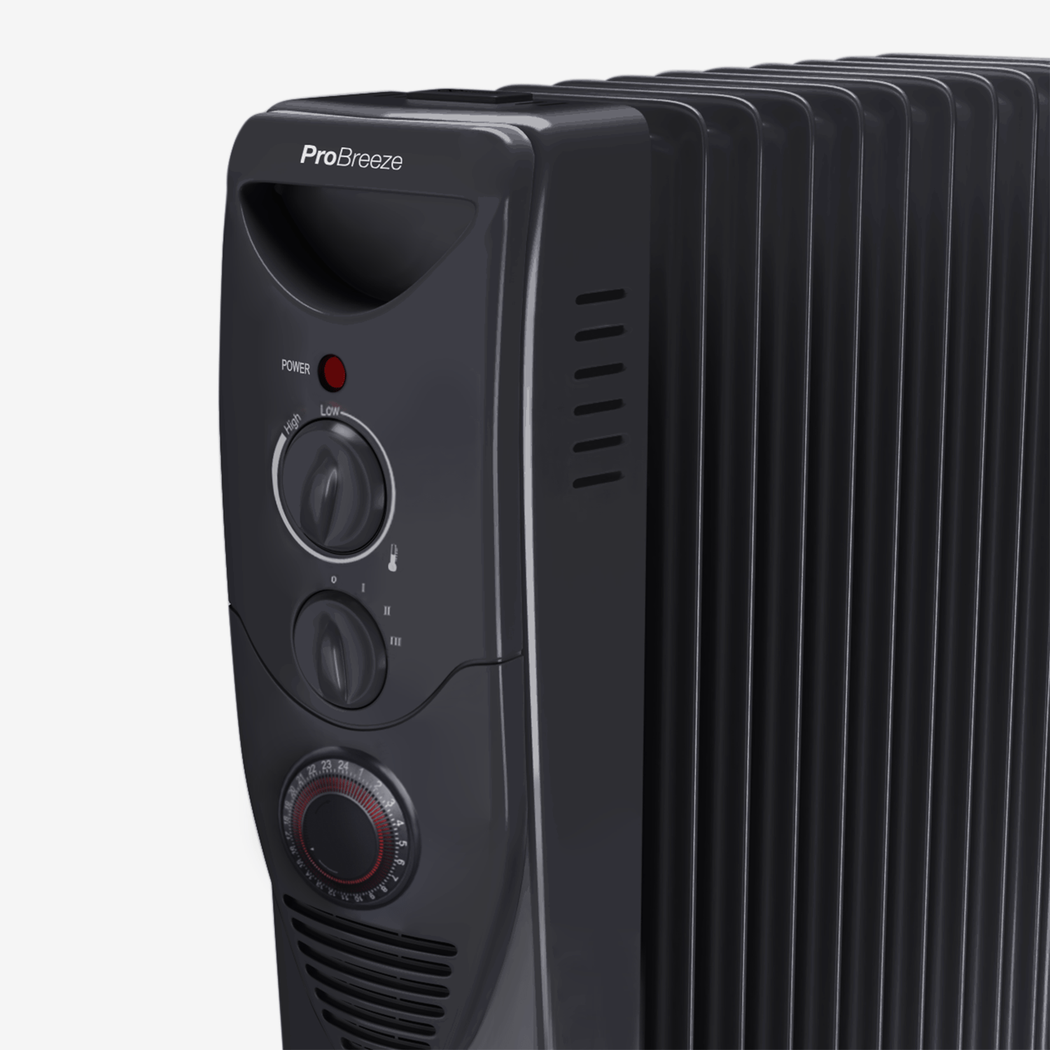 Refurbished - 2500W Oil Filled Radiator with 11 Fins - Black