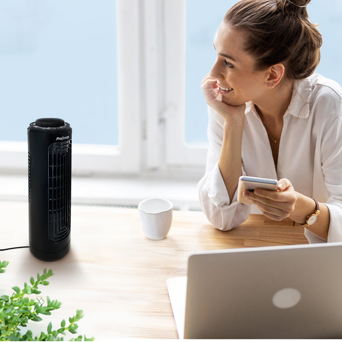 Desktop 3 Speed Mini Tower Fan - Black