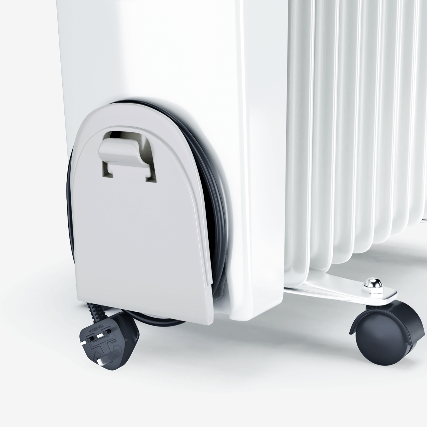 2500W Oil Filled Radiator Heater with 11 Fins - White