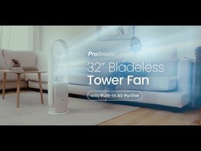 32" Bladeless Tower Fan and Air Purifier