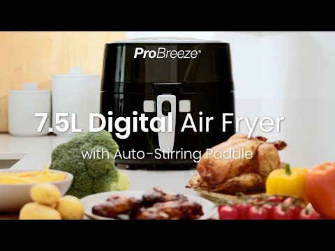 7.5L Air Fryer with Food Stirring Paddle, Digital Display & Timer