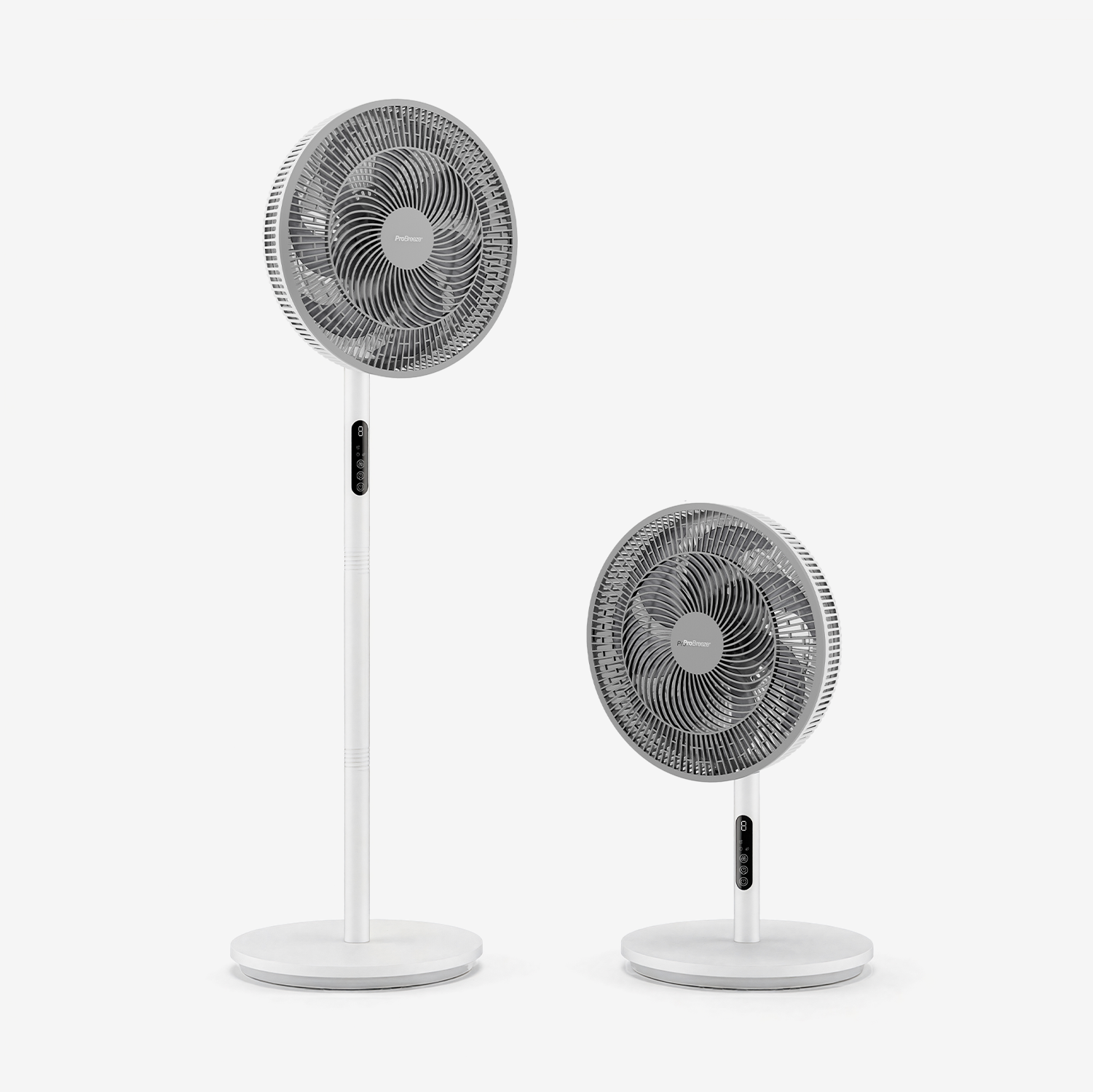 AirFlo™ Slim 43" Hybrid Pedestal Fan - Ultra- Quiet Air Circulator - White/Grey