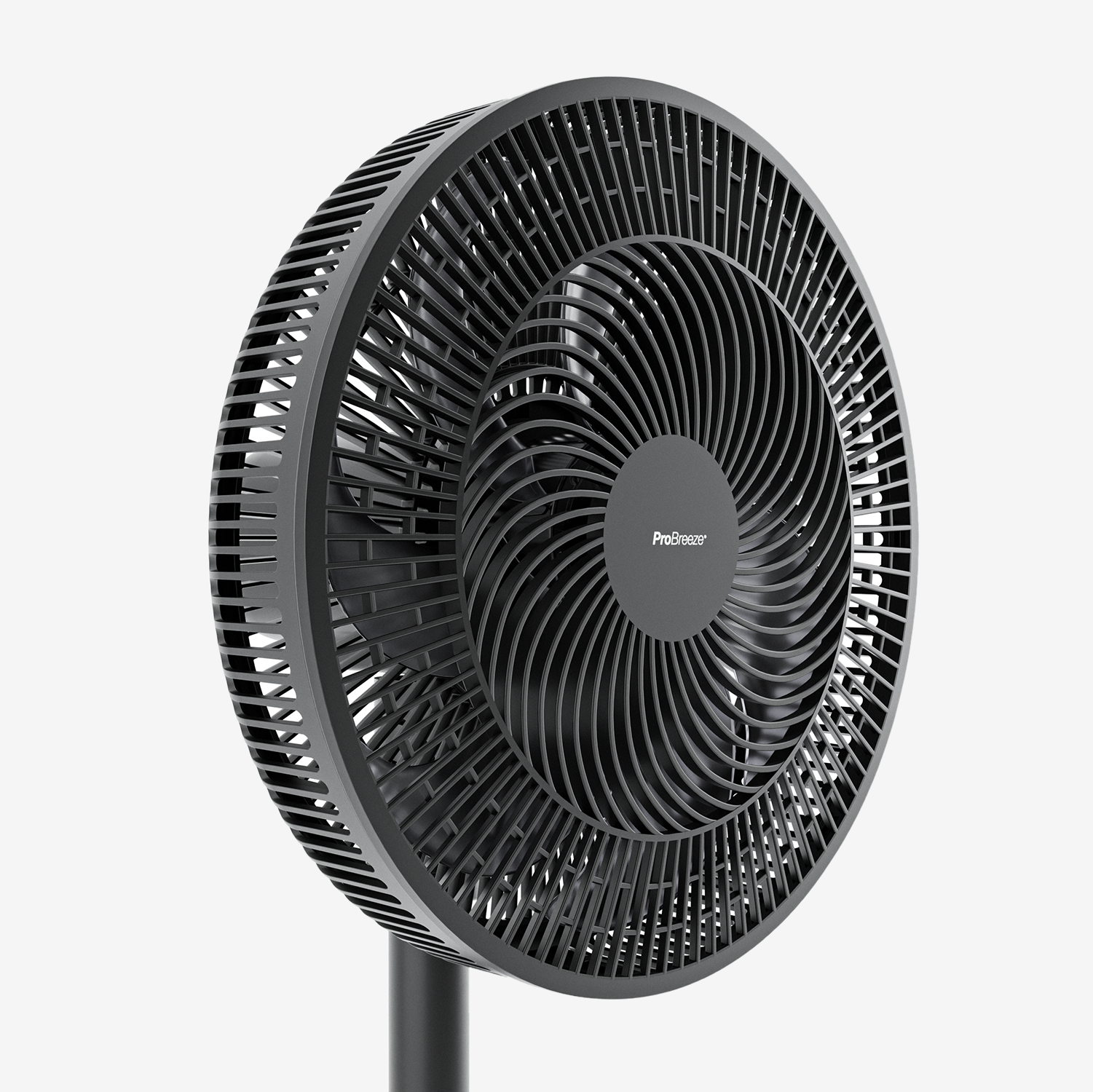 AirFlo™ Slim 43" Hybrid Pedestal Fan - Ultra- Quiet Air Circulator - Black