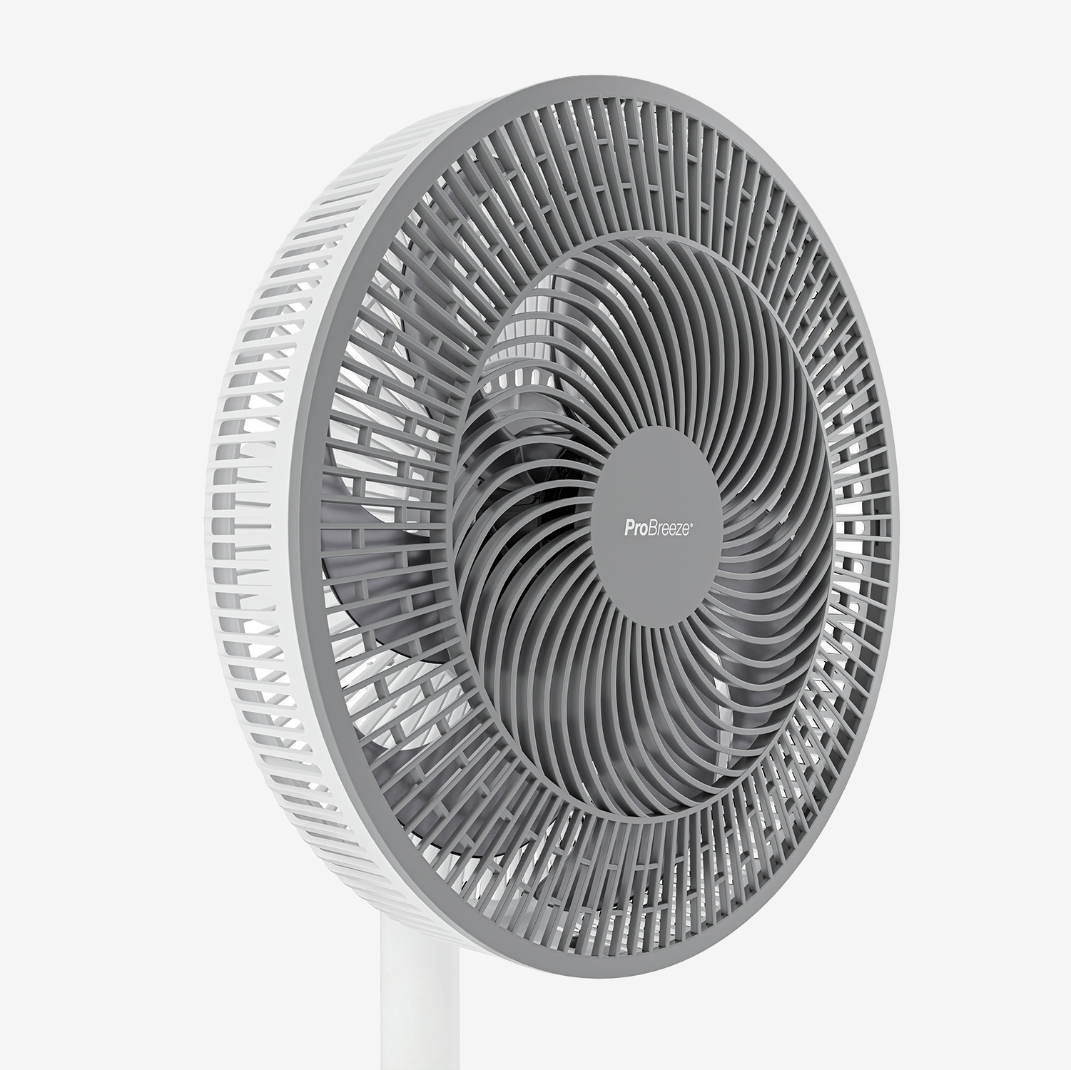 AirFlo™ Slim 43" Hybrid Pedestal Fan - Ultra- Quiet Air Circulator - White/Grey