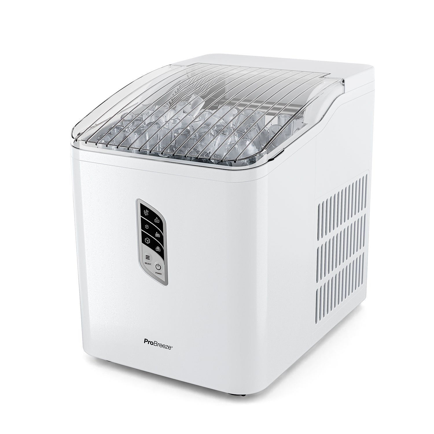 Countertop Ice Cube Maker - 2L Self-Cleaning Machine With 15kg Daily Output - White