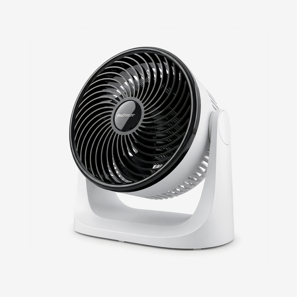 AirFlo™ Mini 11" Turbo Fan Ultra Quiet Air Circulator White Black