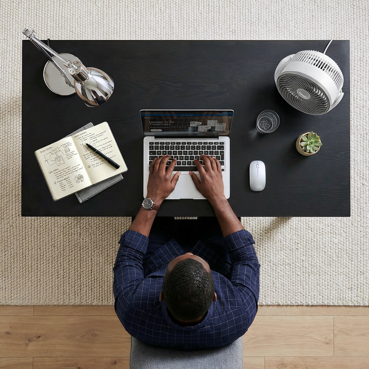 AirFlo™ Mini 11" Turbo Fan - Ultra-Quiet Air Circulator - White/Grey