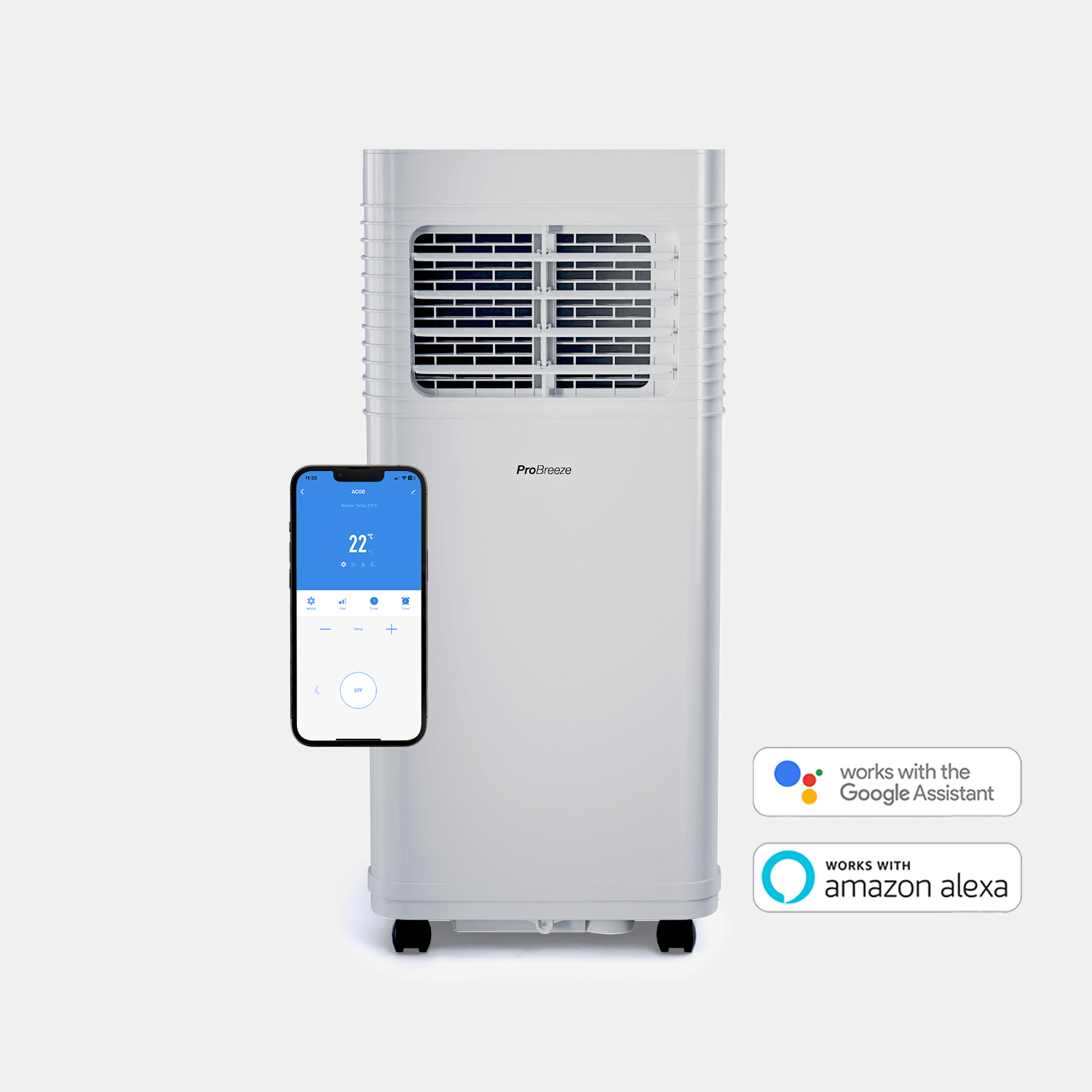 5000 BTU 4-in-1 Portable Air Conditioner & Dehumidifying Function - Wifi Smart App and Voice Control