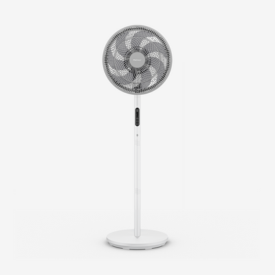 AirFlo™ Slim 43" Hybrid Pedestal Fan - Ultra- Quiet Air Circulator - White/Grey
