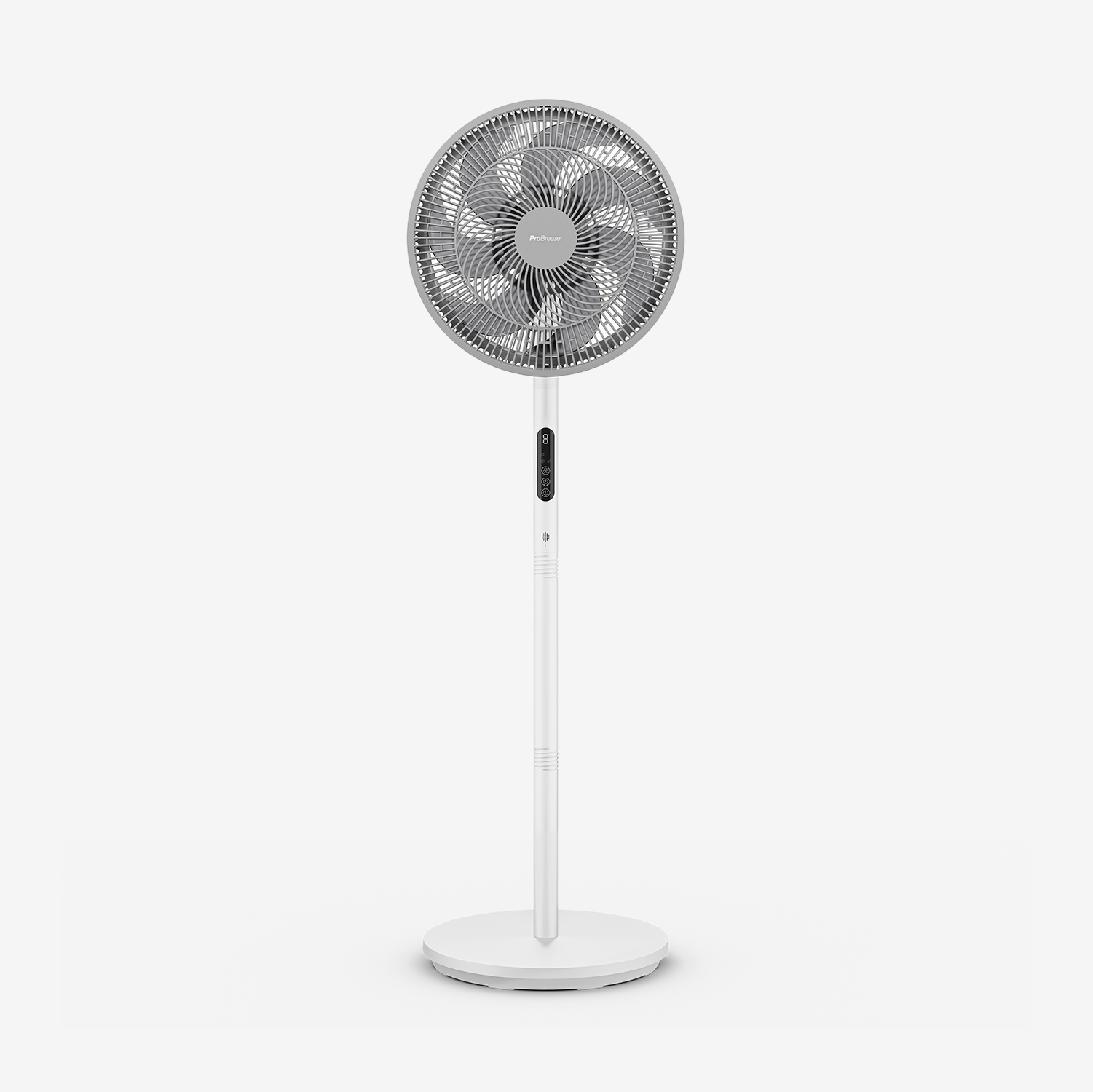 AirFlo™ Slim 43" Hybrid Pedestal Fan - Ultra- Quiet Air Circulator - White/Grey