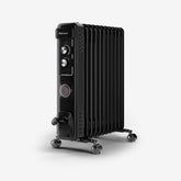 2500W 11 Fins Oil Filled Radiator Heater with Thermostat Control - Black