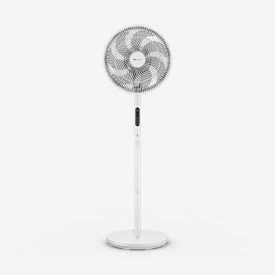 AirFlo™ Slim 43" Hybrid Pedestal Fan - Ultra- Quiet Air Circulator - White