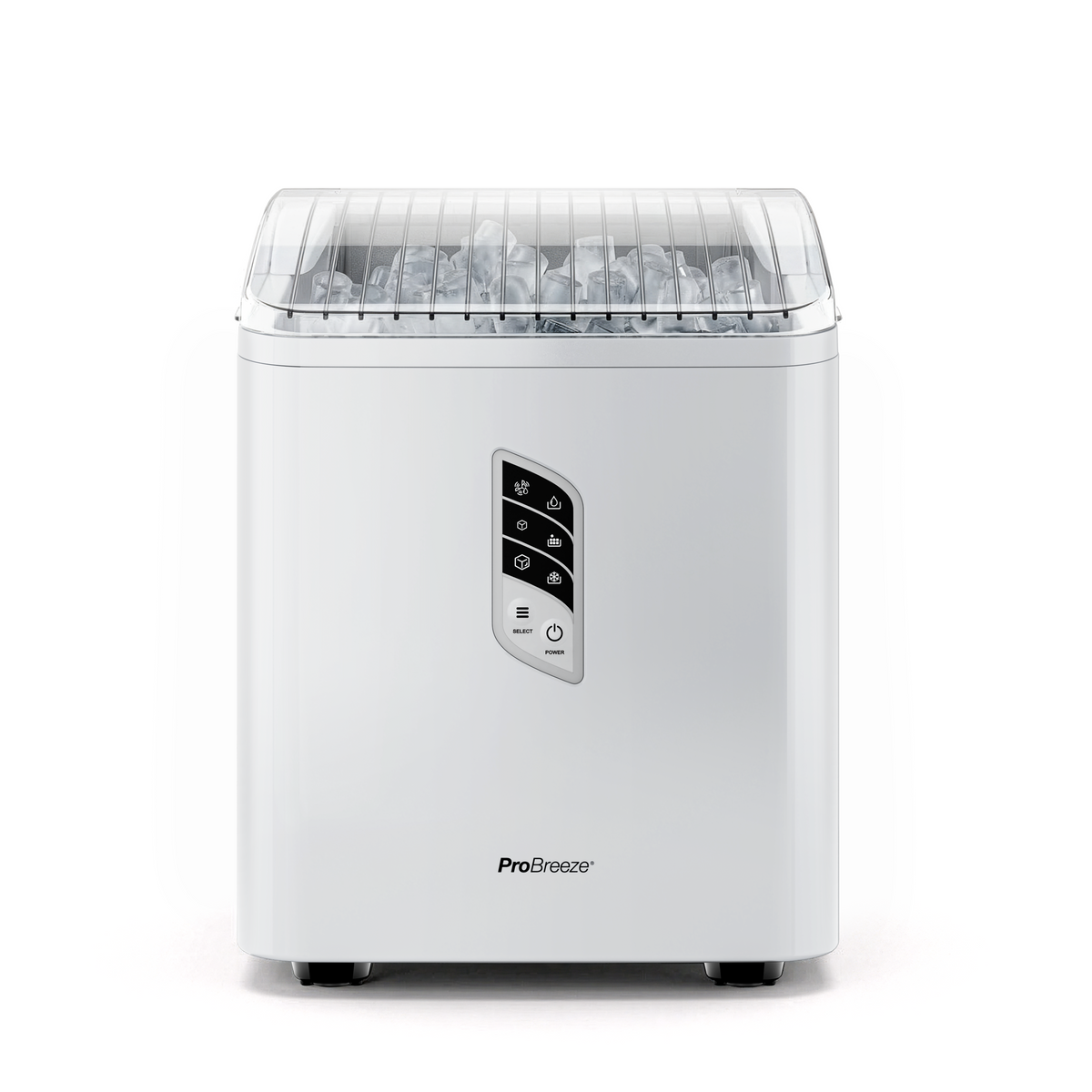 Countertop Ice Cube Maker - 2L Self-Cleaning Machine With 15kg Daily Output - White