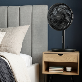 AirFlo™ Slim 43" Hybrid Pedestal Fan - Ultra- Quiet Air Circulator - Black