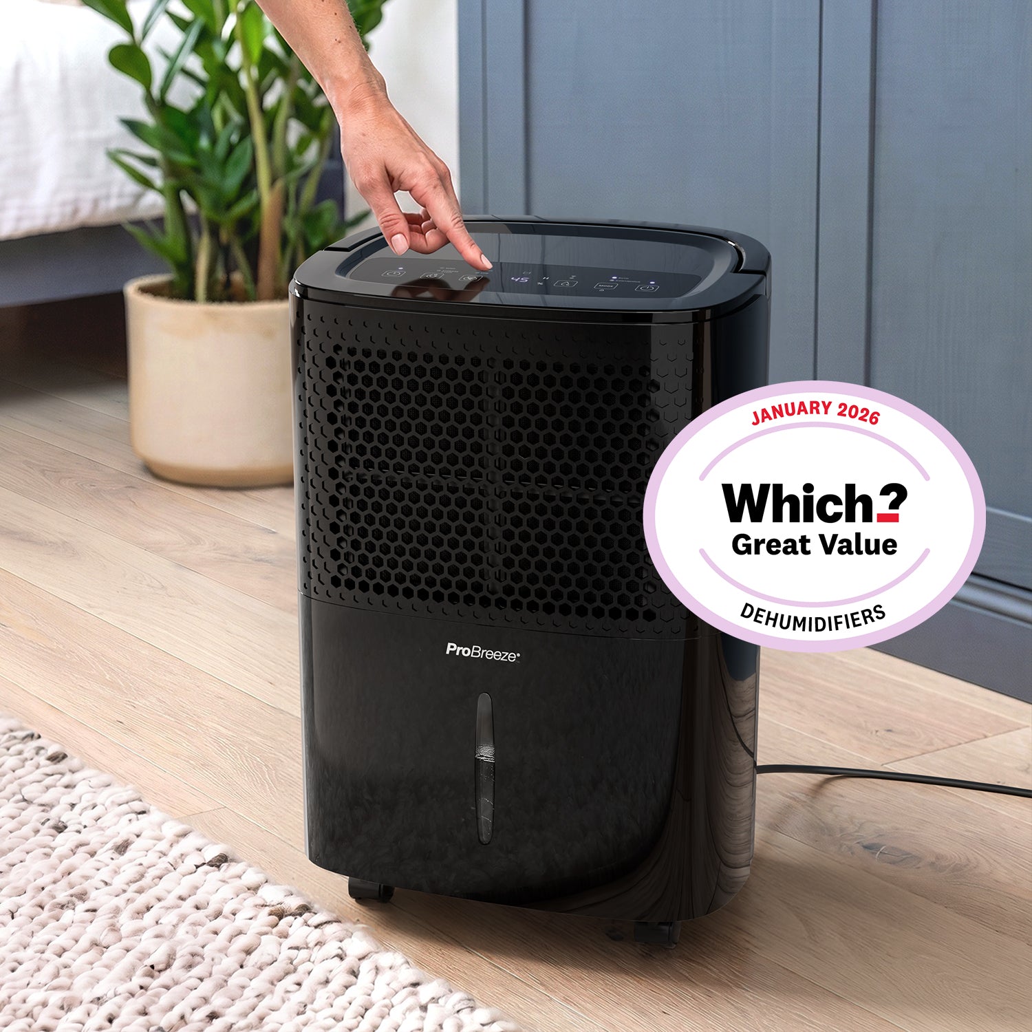 12L Dehumidifier with Built-in Humidistat - Black