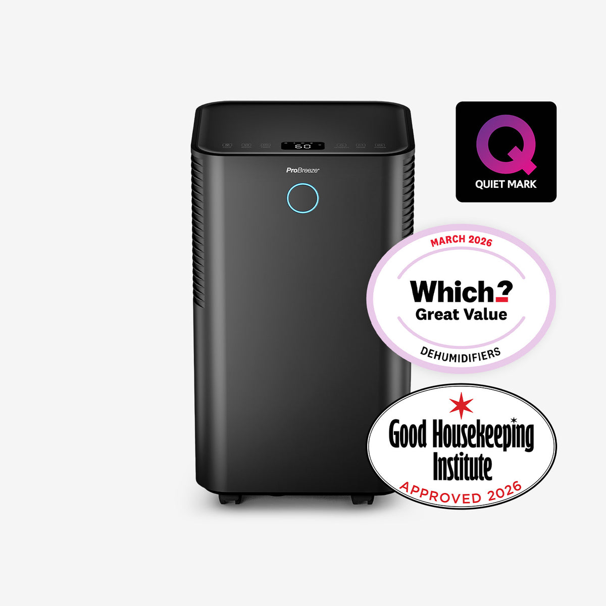 OmniDry 12L Quiet Low Energy Dehumidifier - Black