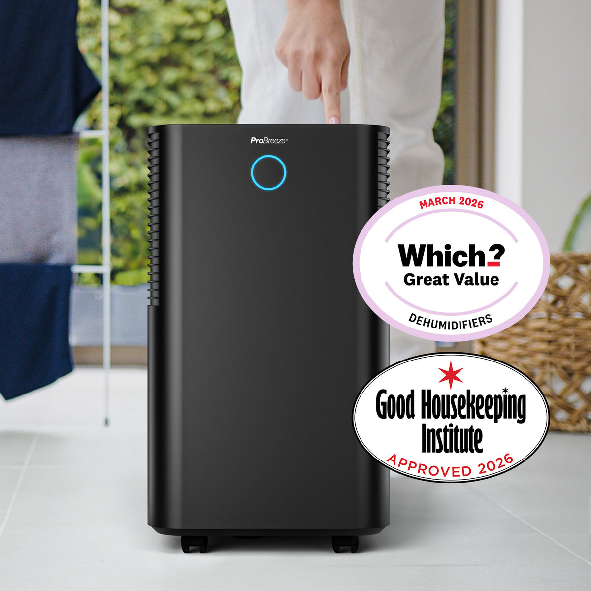 OmniDry 12L Quiet Low Energy Dehumidifier - Black