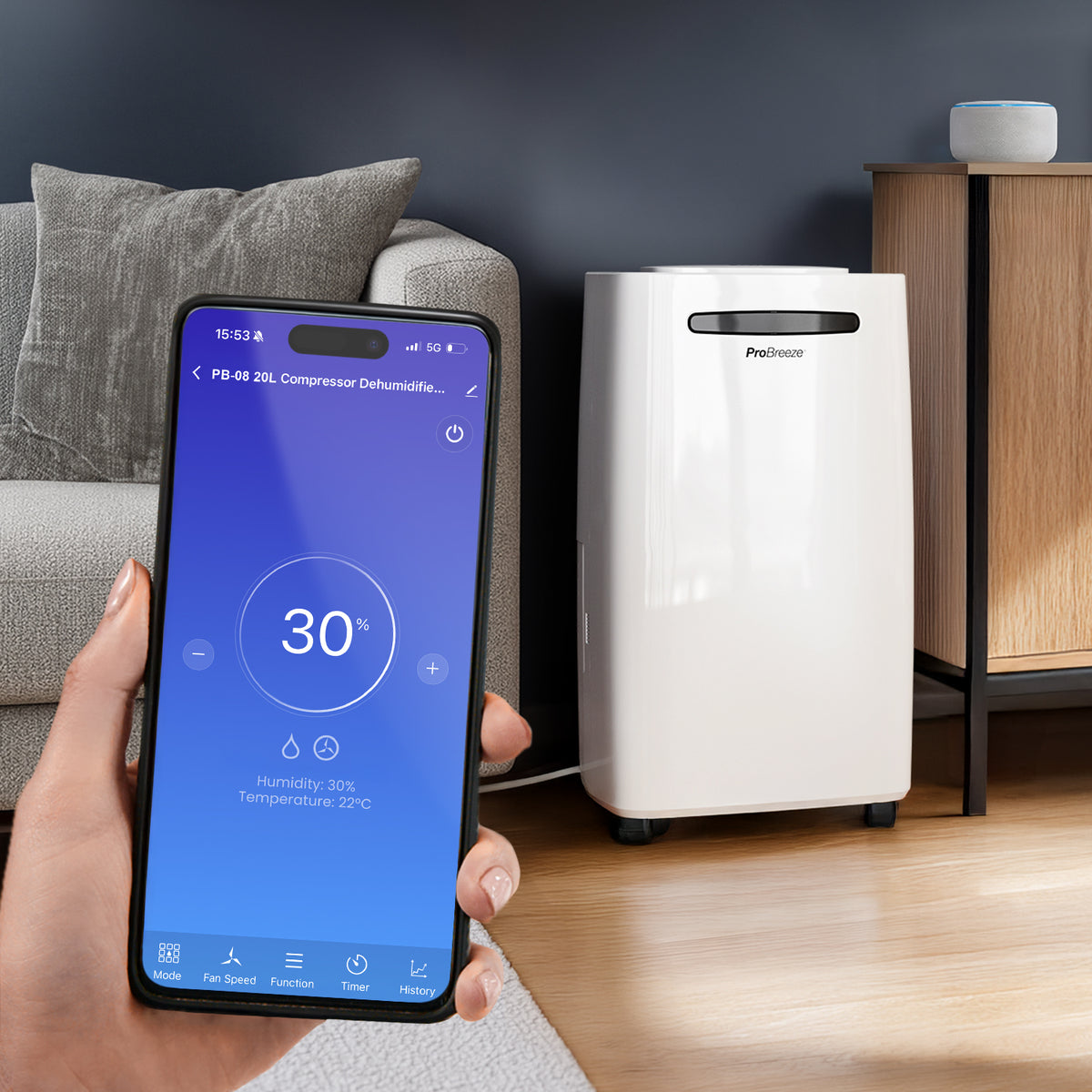 20L Dehumidifier Max Extraction with Laundry Mode and Smart App Control
