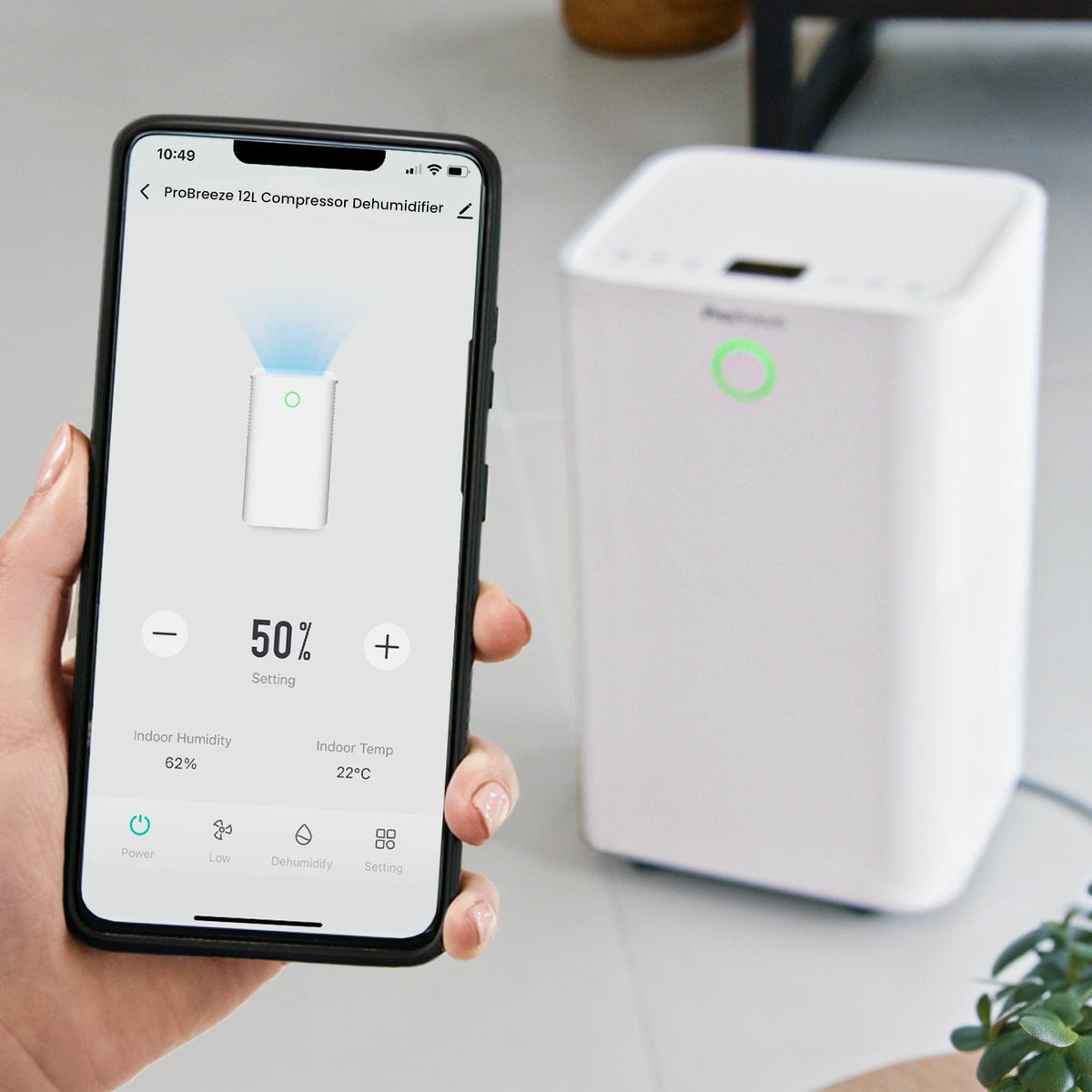 OmniDry 12L Quiet Dehumidifier with Max Extraction and Smart App Control