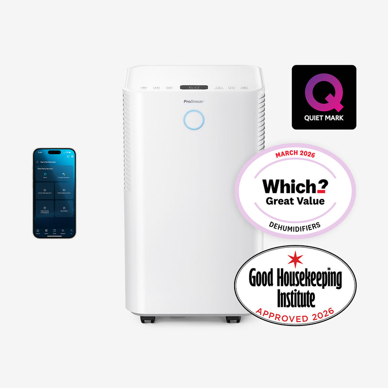 OmniDry 12L Quiet Low Energy Dehumidifier with Smart App Control