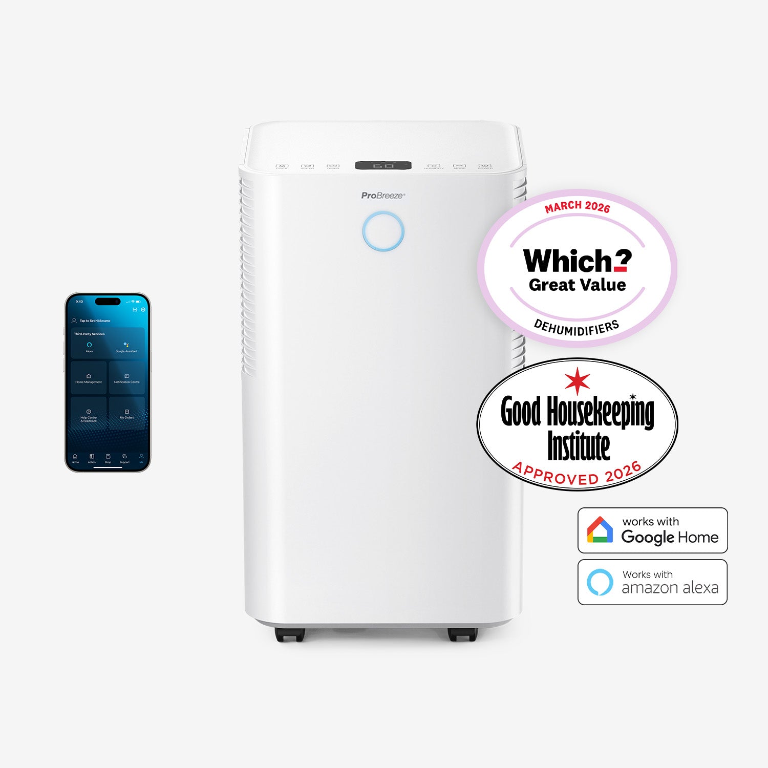Déshumidificateur connecté Pro Breeze OmniDry 12 litres