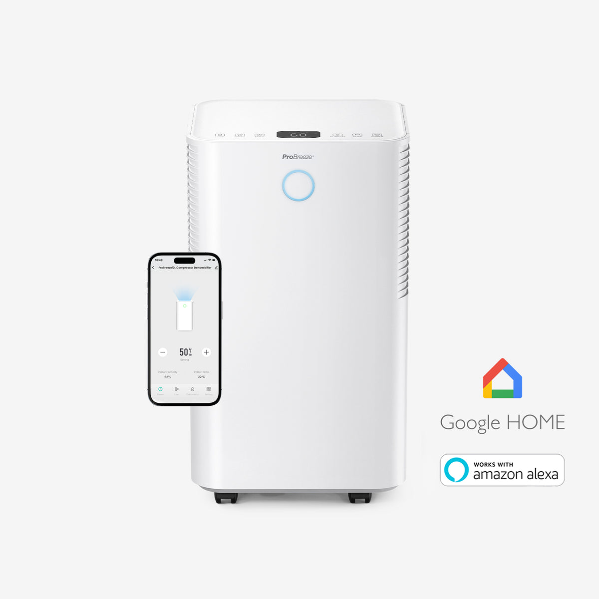 OmniDry 12L Quiet Dehumidifier with Max Extraction and Smart App Control