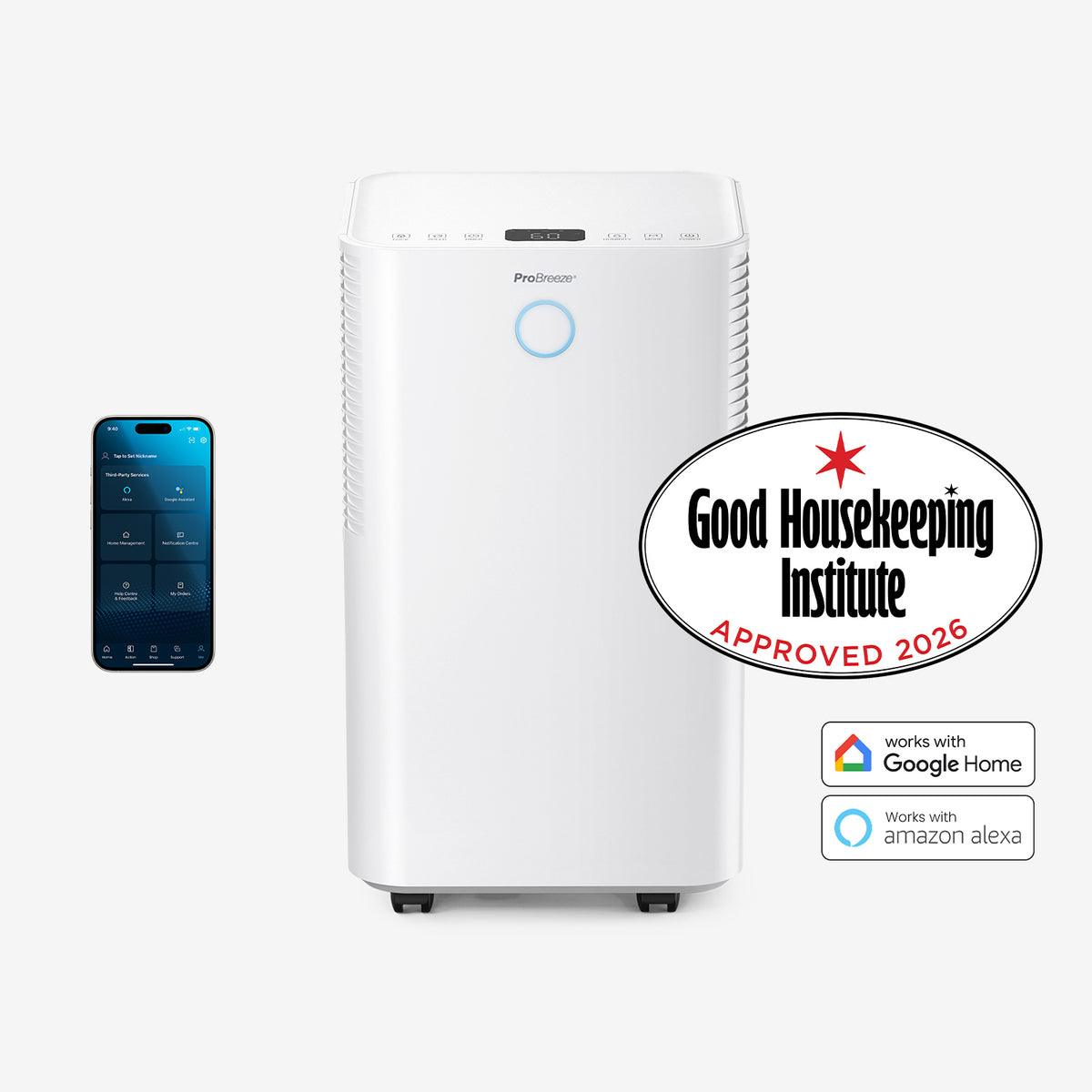OmniDry 12L Quiet Low Energy Dehumidifier with Smart App Control