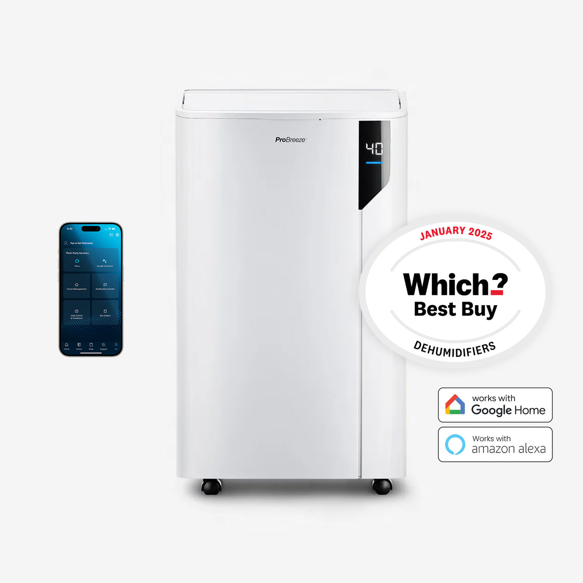 20L Premium Dehumidifier with Special One-Click Laundry Mode and Smart App Control