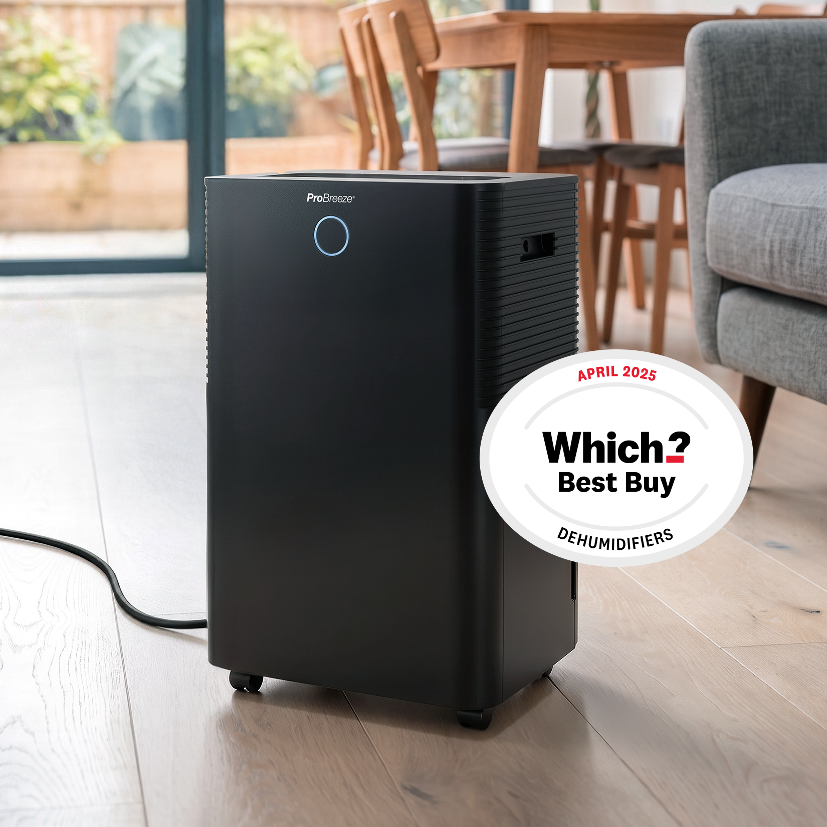 OmniDry 20L Quiet Low Energy Dehumidifier with Laundry Mode and Smart App Control - Black