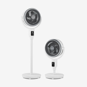 AirFlo™ 43" Hybrid Pedestal Fan - Ultra-Quiet Air Circulator - White/Grey