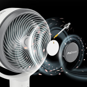 AirFlo™ 43" Hybrid Pedestal Fan - Ultra-Quiet Air Circulator - White/Grey