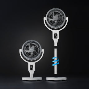 AirFlo™ 43" Smart Hybrid Pedestal Fan - Ultra-Quiet Air Circulator - White/Grey