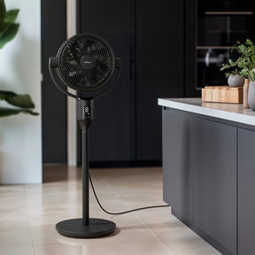 AirFlo Plus™ 44" Smart Hybrid Pedestal Fan - Ultra-Quiet Air Circulator - Black
