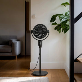 AirFlo Plus™ 44" Smart Hybrid Pedestal Fan - Ultra-Quiet Air Circulator - Black