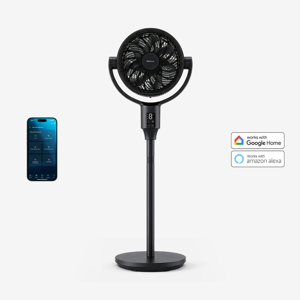 AirFlo Plus™ 44" Smart Hybrid Pedestal Fan Ultra Quiet Air Circulator