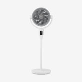 AirFlo Plus™ 44" Hybrid Pedestal Fan - Ultra-Quiet Air Circulator - White/Grey