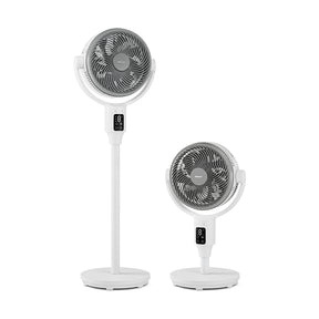 AirFlo Plus™ 44" Hybrid Pedestal Fan - Ultra-Quiet Air Circulator - White/Grey