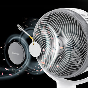 AirFlo Plus™ 44" Hybrid Pedestal Fan - Ultra-Quiet Air Circulator - White/Grey