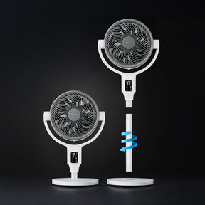 AirFlo Plus™ 44" Hybrid Pedestal Fan - Ultra-Quiet Air Circulator - White/Grey