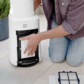 OmniAir 41" Premium Bladeless Tower Fan and Air Purifier with Smart App Control - White