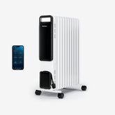 OmniWarm 2500W Oil Filled 11 Fins Eco Radiator Heater With Digital Display and Smart App Control - White